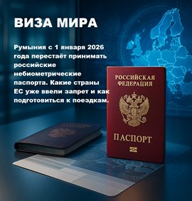 Румыния с 1 января 2026 года перестаёт принимать российские небиометрические паспорта. Какие страны ЕС уже ввели запрет и как подготовиться к поездкам.